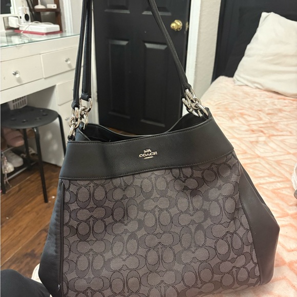 Coach Black and Gray Signature Tote Bag - Picture 1 of 8